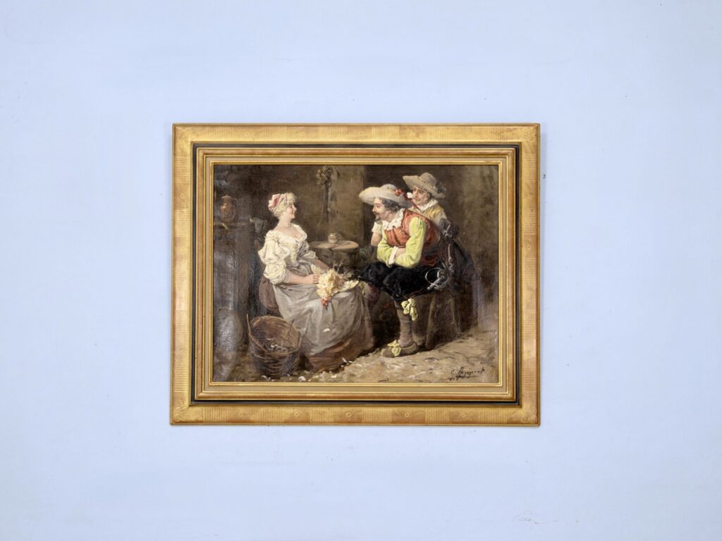 Антикварний живопис «Залицяння», Ж. Аппер (Georges Appert)