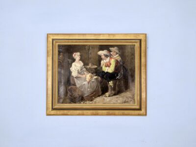 Антикварний живопис «Залицяння», Ж. Аппер (Georges Appert)