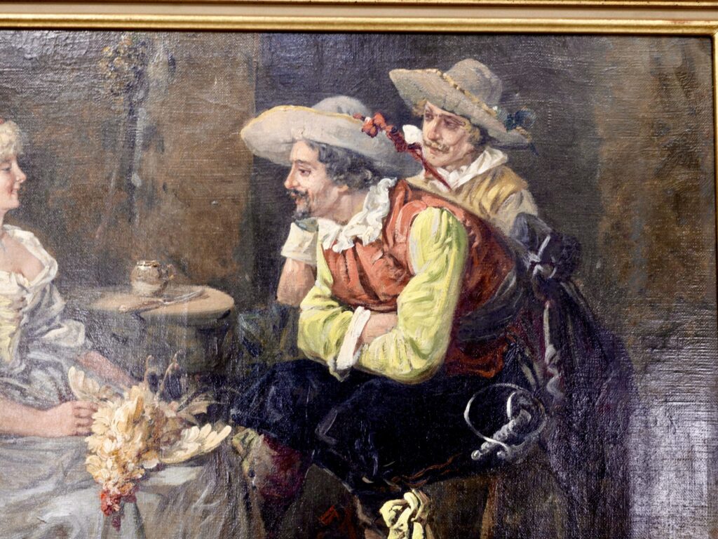 Антикварний живопис «Залицяння», Ж. Аппер (Georges Appert)