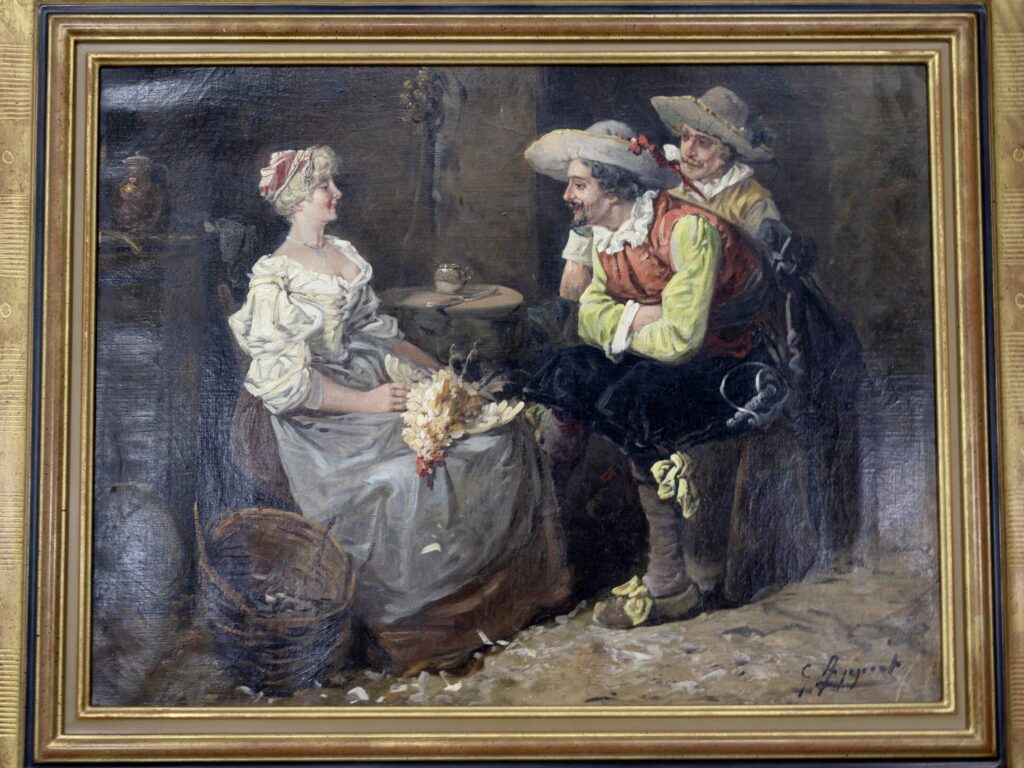 Антикварний живопис «Залицяння», Ж. Аппер (Georges Appert)