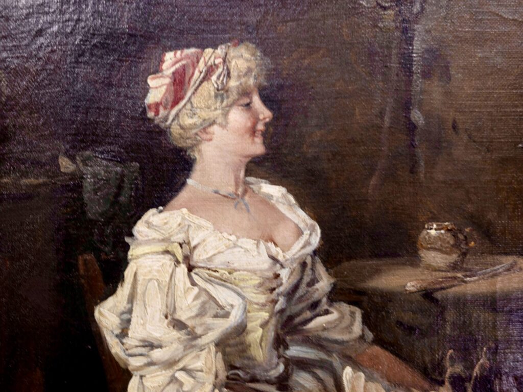 Антикварний живопис «Залицяння», Ж. Аппер (Georges Appert)