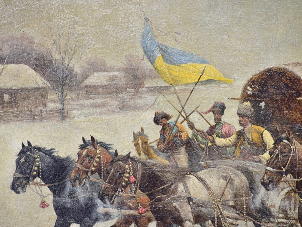 Антикварний живопис «Похід козаків», А. Баумгартнер-Штойлофф (C. Stoiloff)