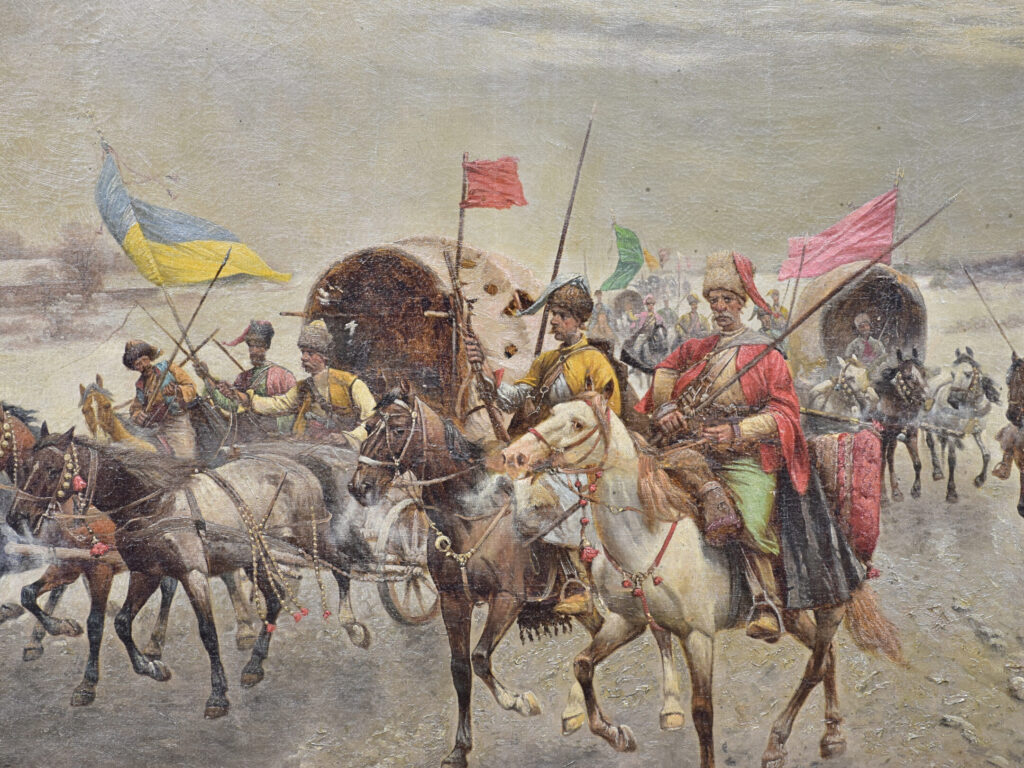 Антикварний живопис «Похід козаків», А. Баумгартнер-Штойлофф (C. Stoiloff)