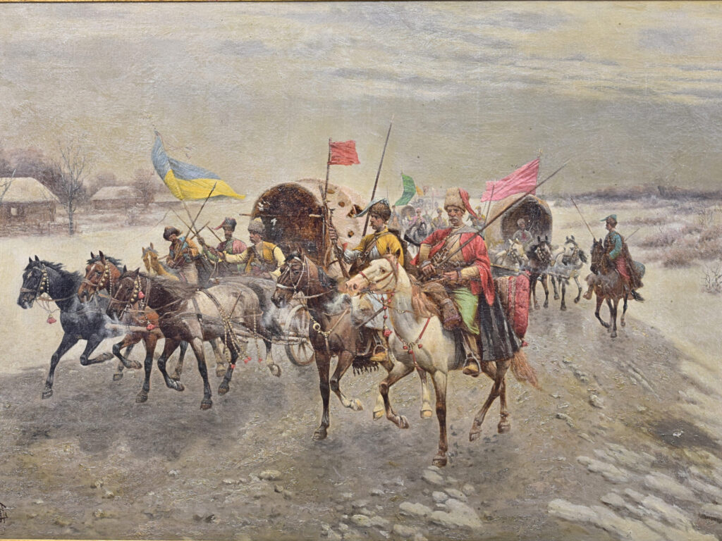 Антикварний живопис «Похід козаків», А. Баумгартнер-Штойлофф (C. Stoiloff)