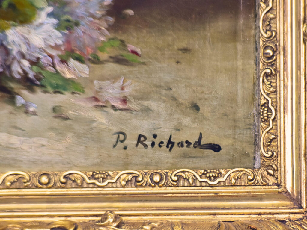Антикварний живопис «Квітковий натюрморт», P. Richard