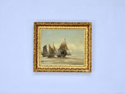 IMG_5220 Антикварний живопис «Рибальські човни», Е. Верньє (Émile Vernier)