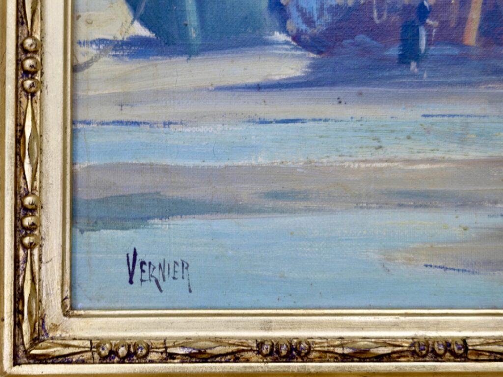 Антикварний живопис «Рибальські човни», Е. Верньє (Émile Vernier)