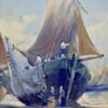 Антикварний живопис «Рибальські човни», Е. Верньє (Émile Vernier)