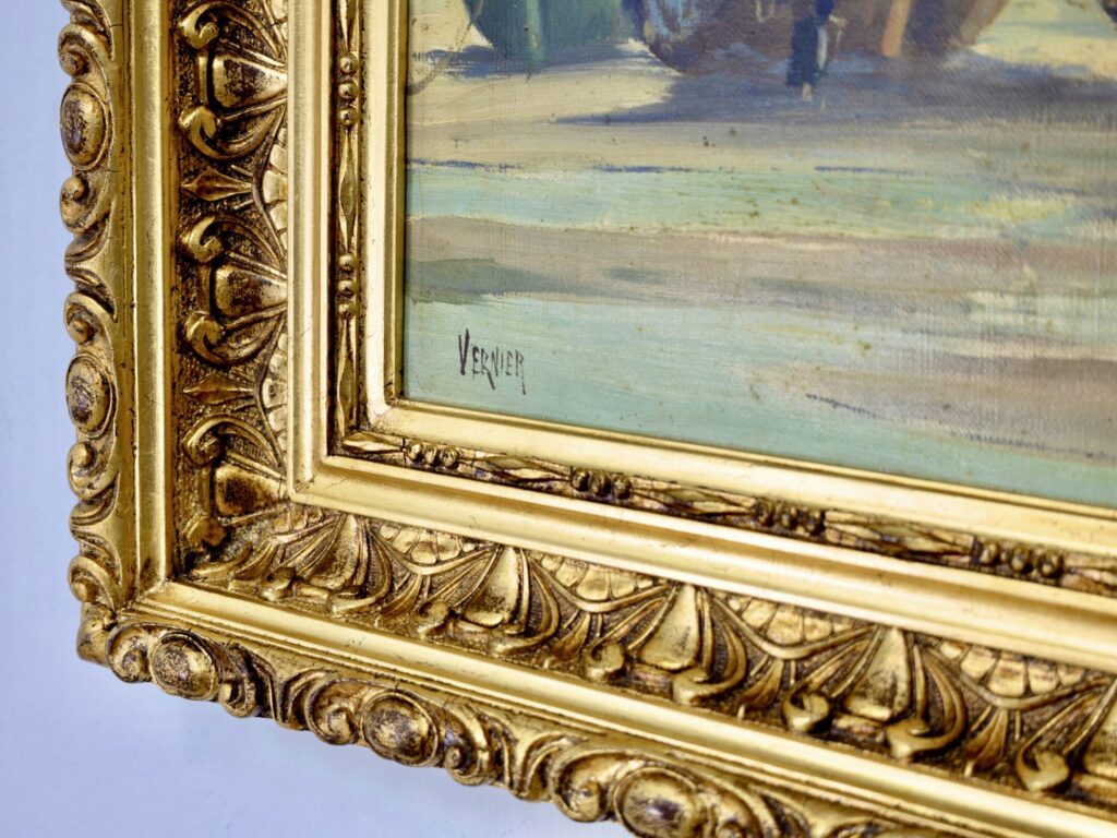 Антикварний живопис «Рибальські човни», Е. Верньє (Émile Vernier)