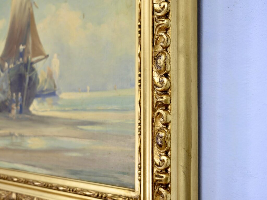Антикварний живопис «Рибальські човни», Е. Верньє (Émile Vernier)
