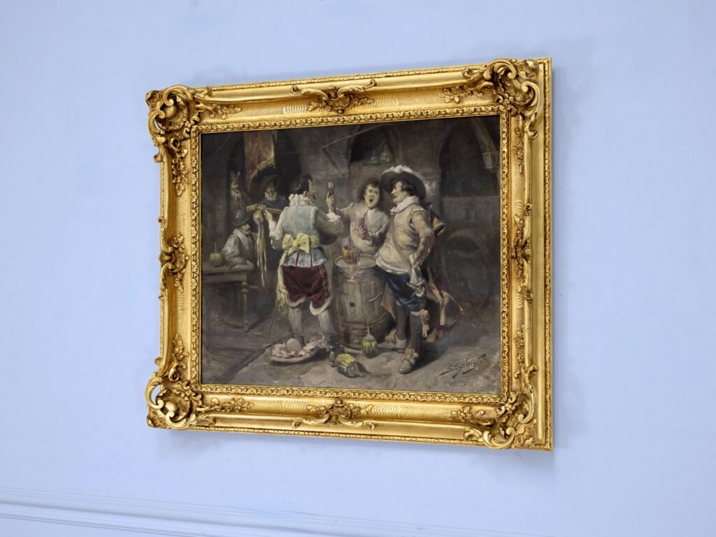 Антикварний живопис «Мушкетери в таверні», С. Зеебергер (Samuel Seeberger)
