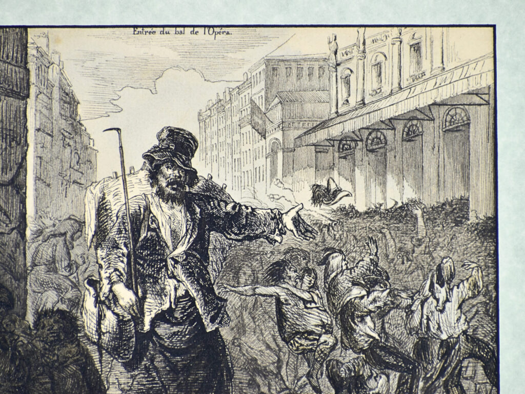 Антикварний офорт «Вхід на бал в Опері», Анрі Валантен (Henri Valentin)