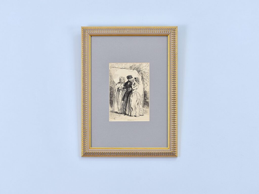 Антикварний офорт «Прогулянка», А. Валантен (Henri Valentin)