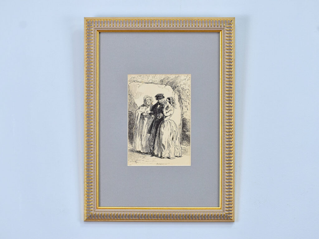 Антикварний офорт «Прогулянка», А. Валантен (Henri Valentin)