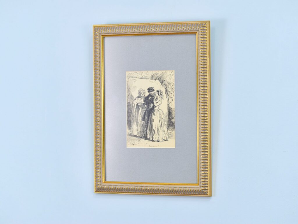 Антикварний офорт «Прогулянка», А. Валантен (Henri Valentin)