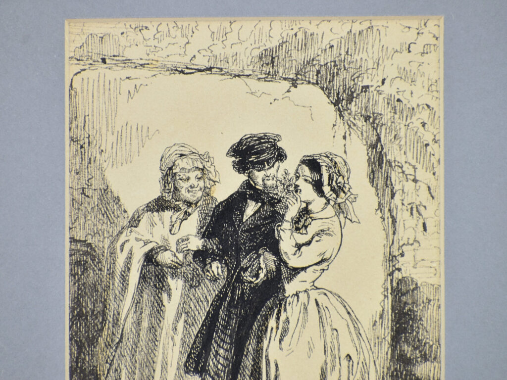 Антикварний офорт «Прогулянка», А. Валантен (Henri Valentin)