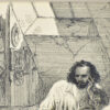 Антикварний офорт «Художник у мансарді», А. Валантен (Henri Valentin)