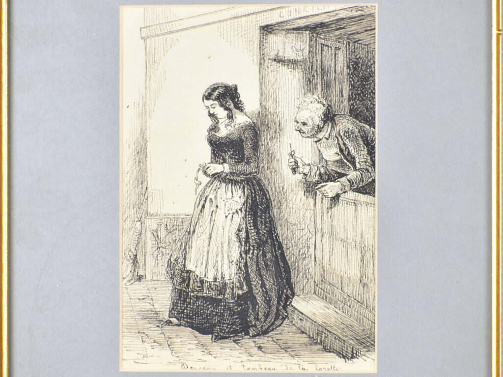 Антикварний офорт «Лоретта», П. Гаварні (Paul Gavarni)
