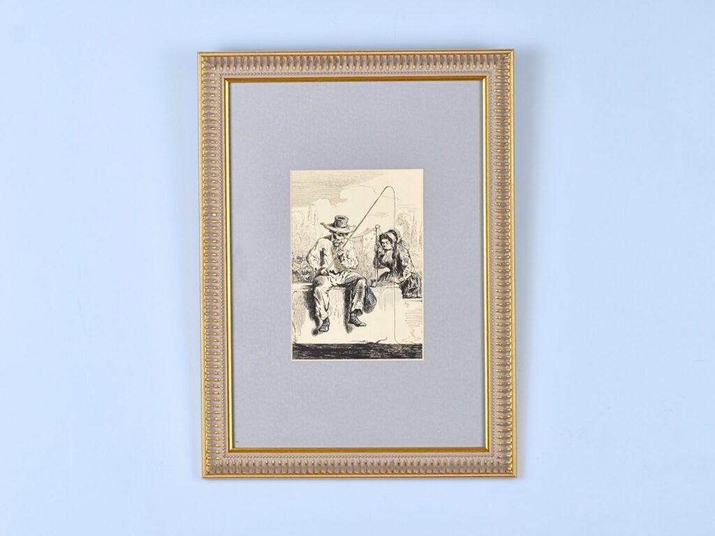 IMG_8218 Антикварний офорт «Риболовля», П. Гаварні (Paul Gavarni)