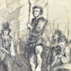 Антикварний офорт «Барикада 1848 року», А. Валантен (Henri Valentin)