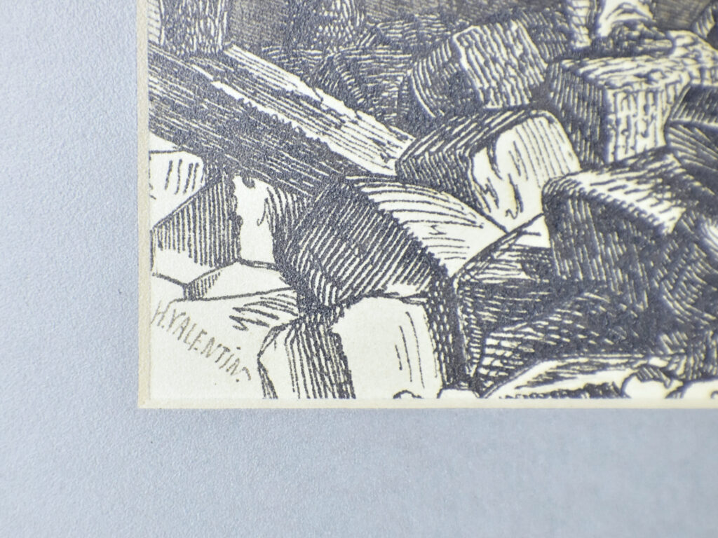 Антикварний офорт «Барикада 1848 року», А. Валантен (Henri Valentin)