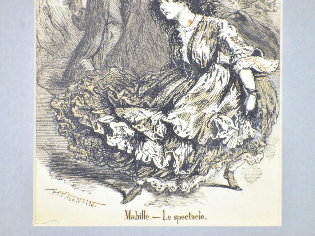 Антикварний офорт «Мабіль. Видовище», А. Валантен (Henri Valentin)