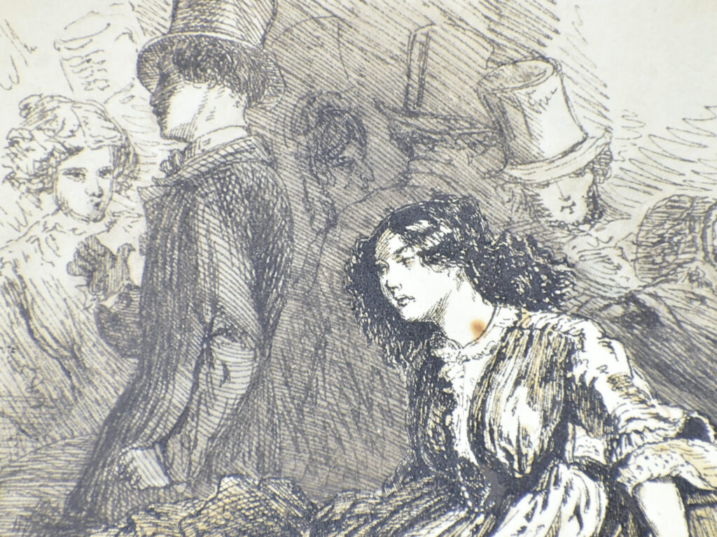 Антикварний офорт «Мабіль. Видовище», А. Валантен (Henri Valentin)