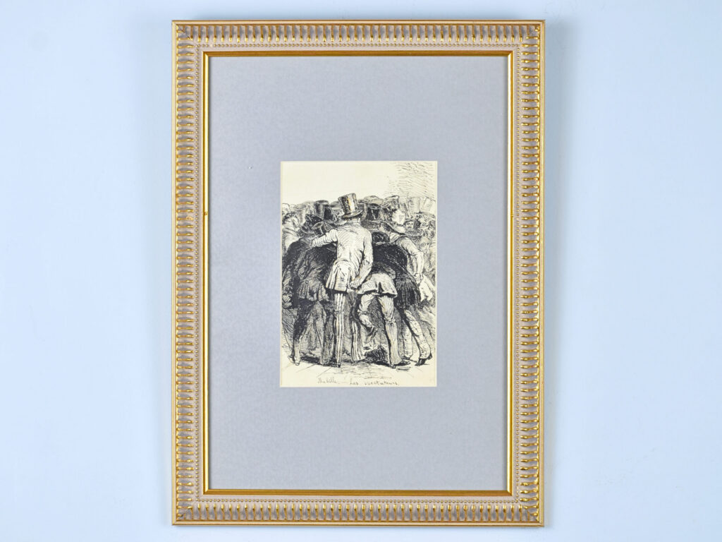 Антикварний офорт «Мабіль. Глядачі», А. Валантен (Henri Valentin)