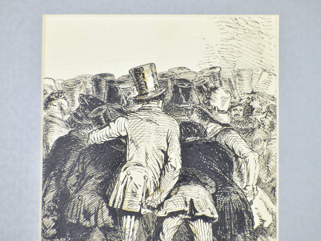 Антикварний офорт «Мабіль. Глядачі», А. Валантен (Henri Valentin)