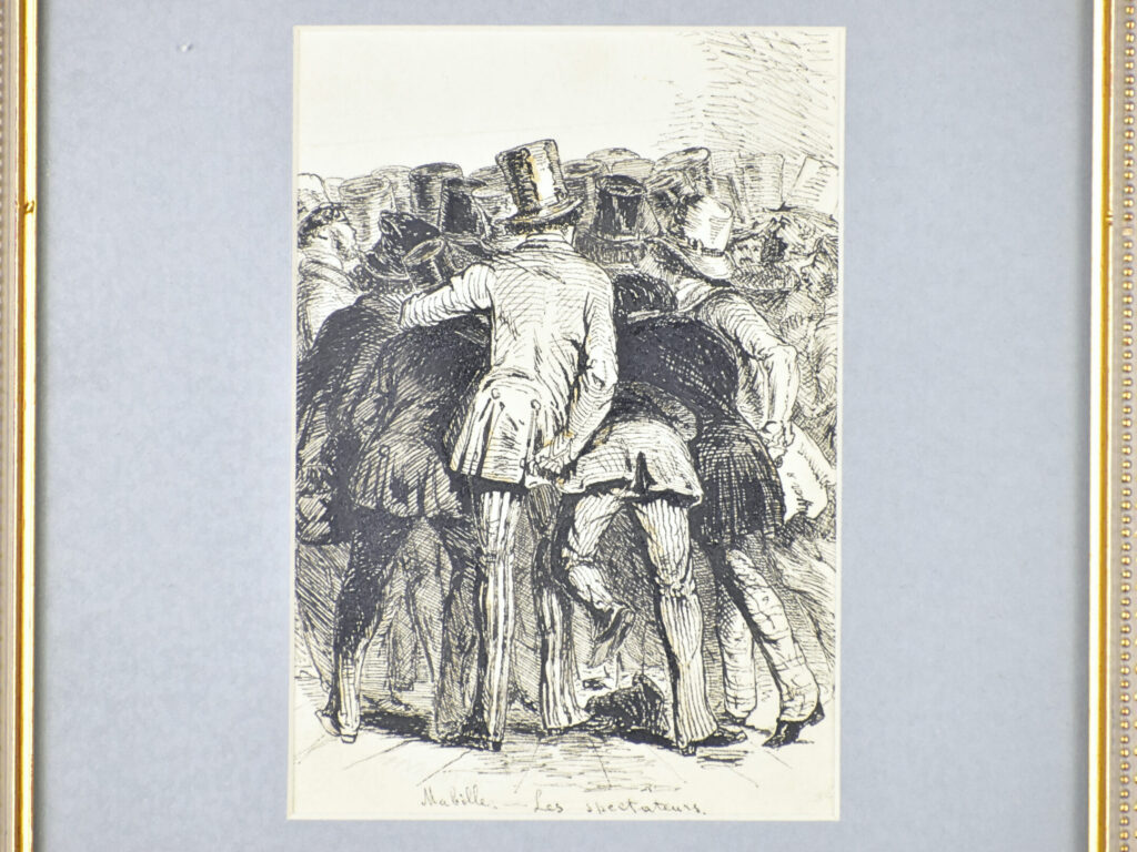 Антикварний офорт «Мабіль. Глядачі», А. Валантен (Henri Valentin)