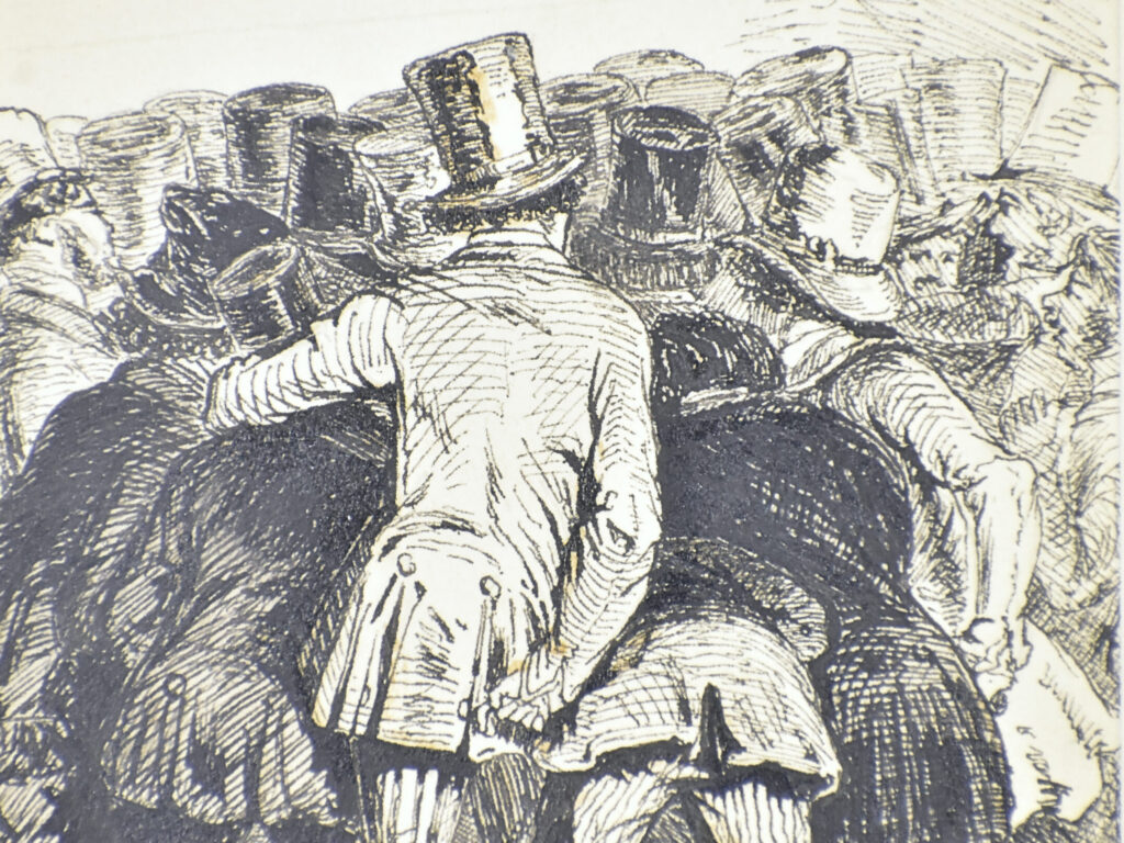 Антикварний офорт «Мабіль. Глядачі», А. Валантен (Henri Valentin)