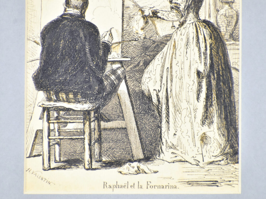 Антикварний офорт «Рафаель та Форнаріна», А. Валантен (Henri Valentin)